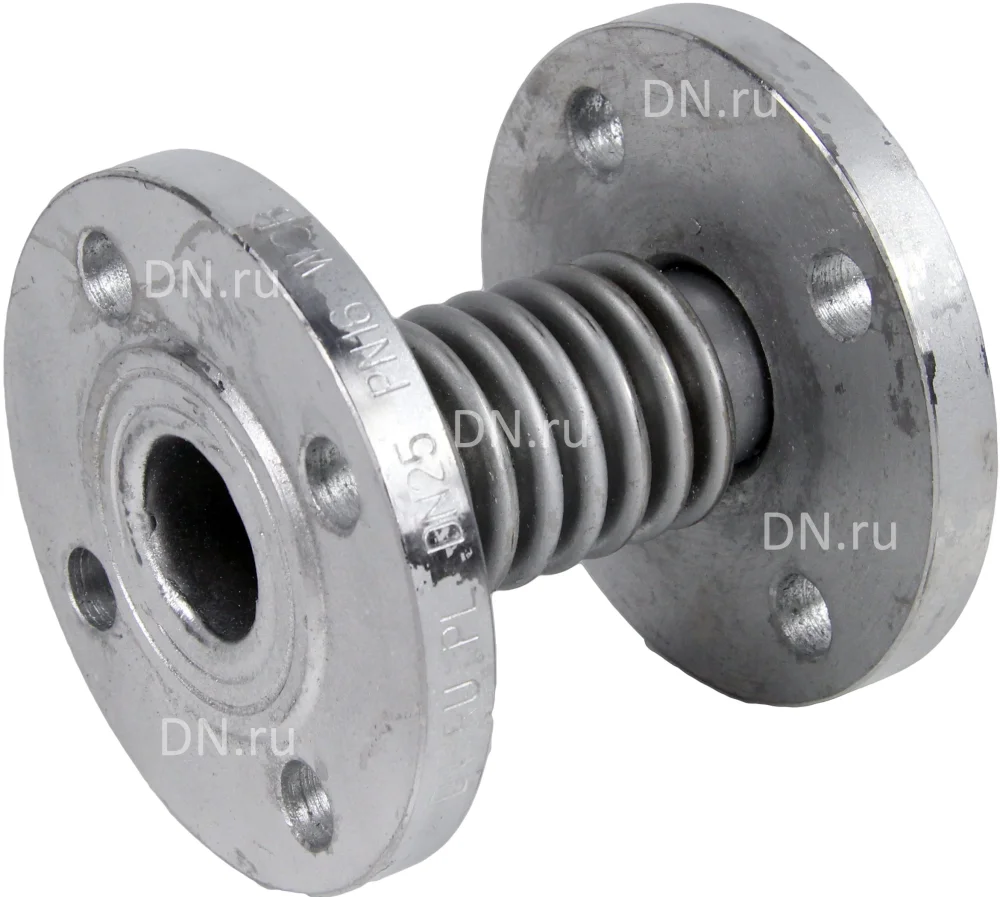 Компенсатор сильфонный осевой DN.ru CB-3234-F Ду80 Ру16 фланцевый, сильфон - нержавеющая сталь SS316, осевой ход 30 мм