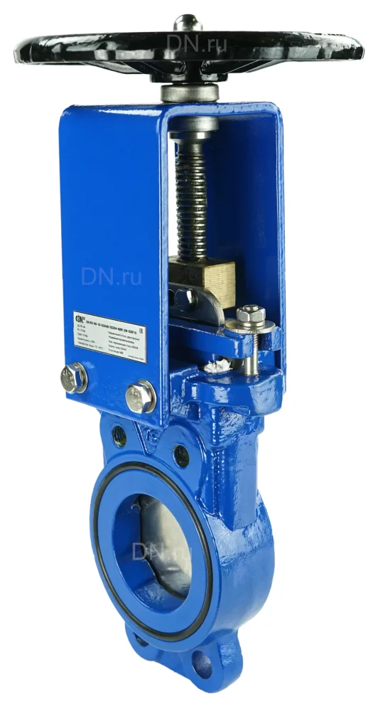 Задвижка шиберная DN.ru GVKN1331N-2W-Fb-S Ду80 Ру16 двусторонняя , шпиндель - невыдвижной,   управление - штурвал
