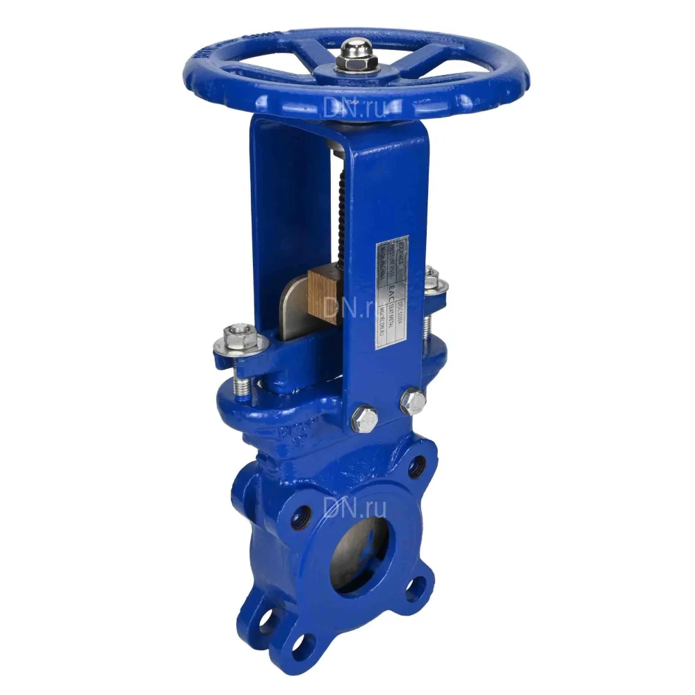 Задвижка шиберная DN.ru GVKN3431M-1W-Fb-S Ду200 Ру10 односторонняя , шпиндель - невыдвижной,  управление - штурвал, WENZ