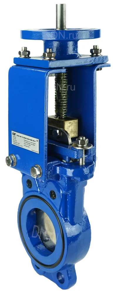 Задвижка шиберная DN.ru GVKN1331N-2W-Fb-ISO Ду80 Ру10 двусторонняя , шпиндель - невыдвижной,   с ISO-фланцем и голым штоком, круглый шток 16, F10