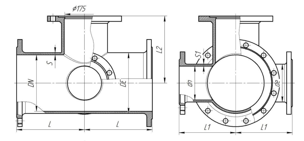 Крест фланцевый с подставкой 
