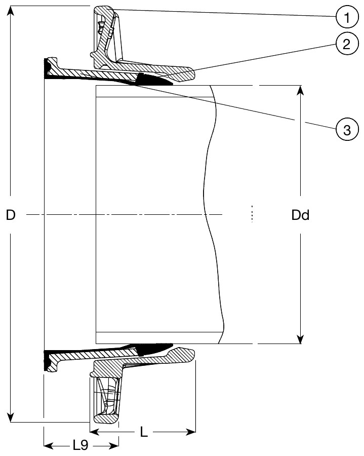 AVK комби фланец для вчшг чертеж
