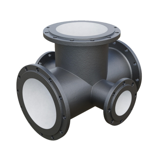 Крест фланцевый с пожарной подставкой ППКФ ВЧШГ DN100х100 (ДУ100х100) ГОСТ