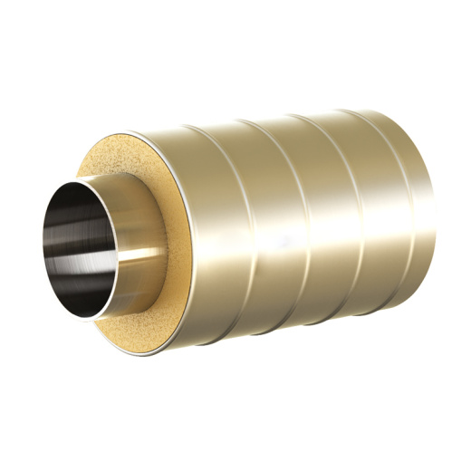 Стальная труба в ППУ изоляции в защитной оболочке из оцинкованной стали (ОЦ)